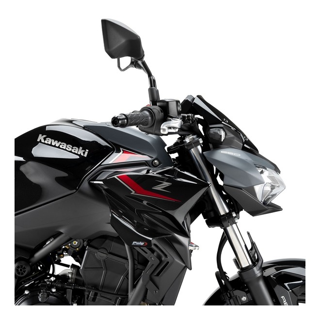 Ailerons latéraux noir brillant Puig D12 Kawasaki Z650 (2020-2025) | Réf. 22472N