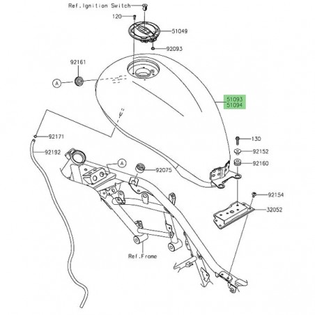 Réservoir d'essence Kawasaki Eliminator 500 (2024-2025) | Moto Shop 35