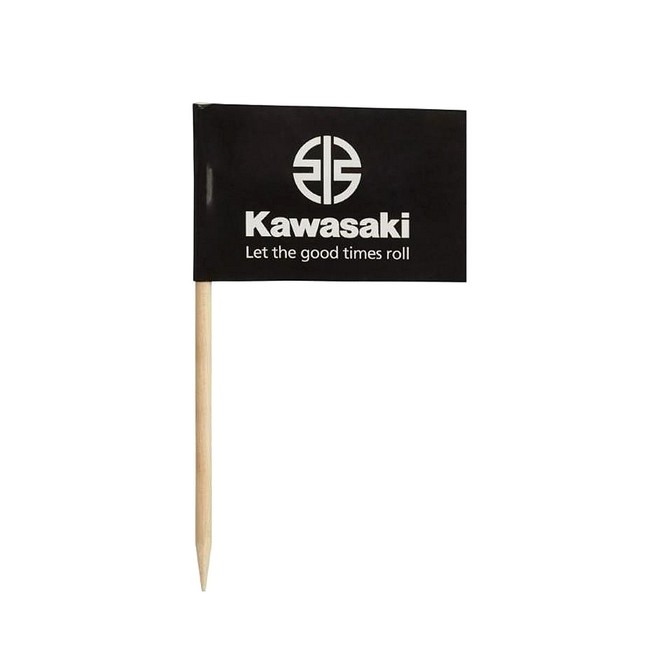 Lot de 200 drapeaux à cocktails verts et noirs Kawasaki | Réf. 206DMU211000