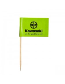 Lot de 200 drapeaux à cocktails verts et noirs Kawasaki | Réf. 206DMU211000