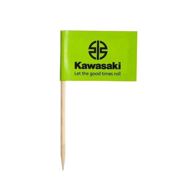 Lot de 200 drapeaux à cocktails verts et noirs Kawasaki | Réf. 206DMU211000