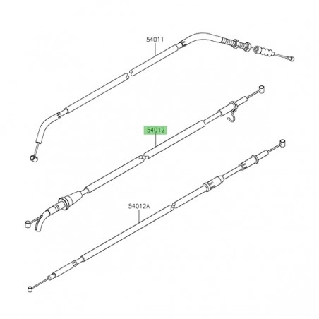 Câble d'ouverture de gaz Kawasaki 540120730 | Moto Shop 35