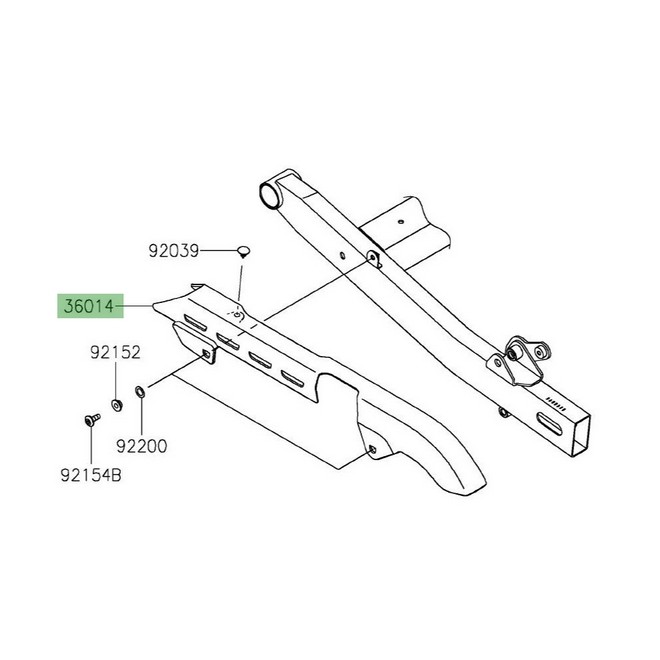 Protection de chaîne Kawasaki 360140577 | Moto Shop 35 Protection de chaîne Kawasaki 360140577 | Moto Shop 35