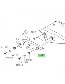Cache latéral gauche garde-boue arrière Kawasaki Eliminator 500 (2024-2025) | Réf. 14093130118T