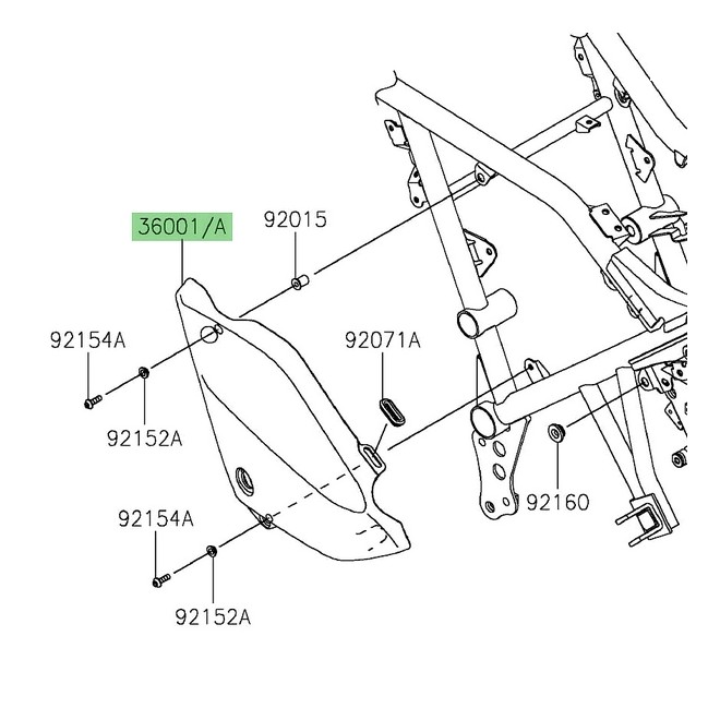 Habillage sous selle gauche Kawasaki Eliminator 500 (2024-2025) | Moto Shop 35 Habillage sous selle gauche Kawasaki Eliminator 500 (2024-2025) | Moto Shop 35