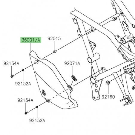 Habillage sous selle gauche Kawasaki Eliminator 500 (2024-2025) | Moto Shop 35