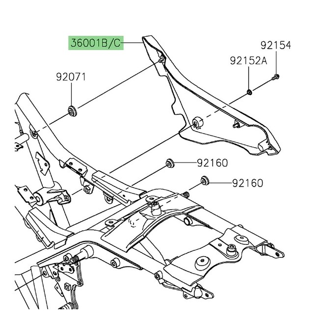 Habillage sous selle droit Kawasaki Eliminator 500 (2024-2025) | Moto Shop 35