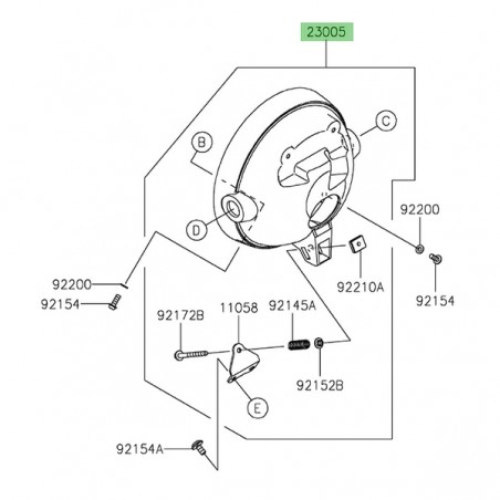 Cuvelage optique avant Kawasaki Eliminator 500 (2024-2025) | Réf. 230050317