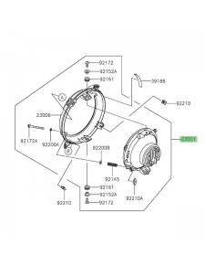 Optique avant à Leds Kawasaki Eliminator 500 (2024-2025) | Réf. 230010073 - 230010077