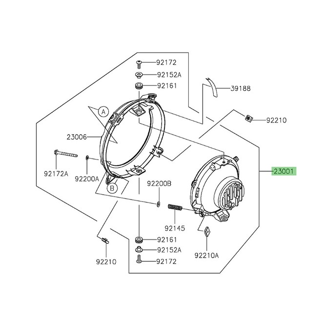 Optique avant à Leds Kawasaki Eliminator 500 (2024-2025) | Réf. 230010073 - 230010077 Optique avant à Leds Kawasaki Eliminator 500 (2024-2025) | Réf. 230010073 - 230010077