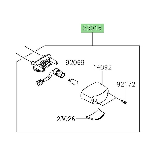 Éclairage de plaque Kawasaki 230160658 | Moto Shop 35 Éclairage de plaque Kawasaki 230160658 | Moto Shop 35