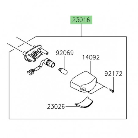 Éclairage de plaque Kawasaki 230160658 | Moto Shop 35