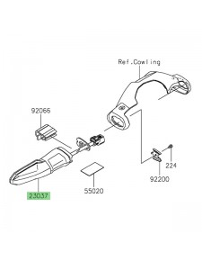 Clignotant avant gauche à Leds Kawasaki Eliminator 500 (2024-2025) | Réf. 230370571