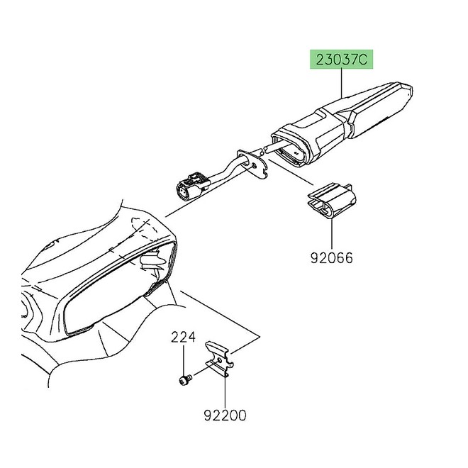 Clignotant arrière droit à Leds Kawasaki Eliminator 500 (2024-2025) | Réf. 230370574
