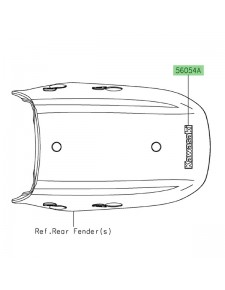 Autocollant "Kawasaki" garde boue arrière Kawasaki Eliminator 500 (2024-2025) | Moto Shop 35