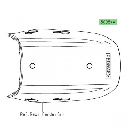 Autocollant "Kawasaki" garde boue arrière Kawasaki Eliminator 500 (2024-2025) | Moto Shop 35