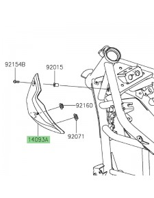 Cache cadre gauche Kawasaki Eliminator 500 (2024-2025) | Réf. 140931304