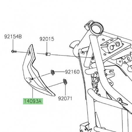 Cache cadre gauche Kawasaki Eliminator 500 (2024-2025) | Réf. 140931304