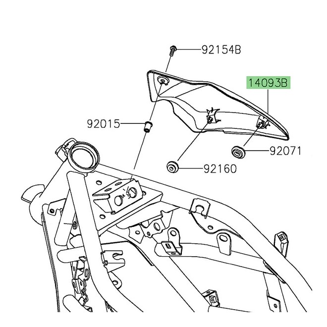 Cache cadre droit Kawasaki Eliminator 500 (2024-2025) | Réf. 140931305