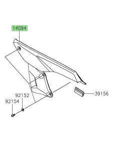 Cache protection de genoux gauche Kawasaki Eliminator 500 (2024-2025) | Réf. 140940008