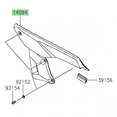 Cache protection de genoux gauche Kawasaki Eliminator 500 (2024-2025) | Réf. 140940008