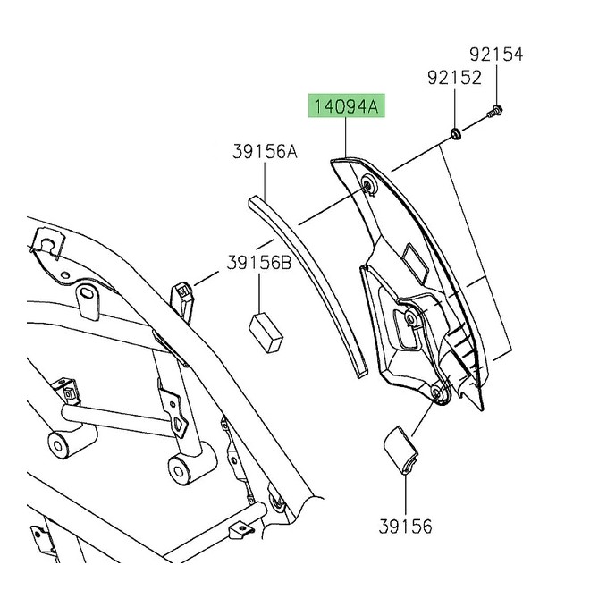 Cache protection de genoux droit Kawasaki Eliminator 500 (2024-2025) | Réf. 140940009