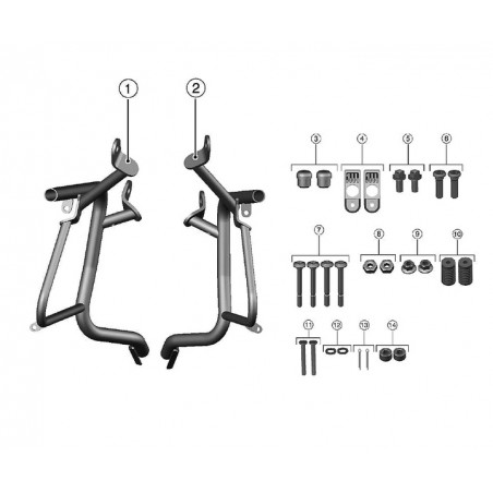 Kit support valises (2x21 litres) Kawasaki 999942273 | Moto Shop 35