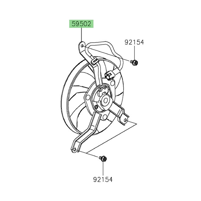 Ventilateur d'origine Kawasaki réf. 595020652 | Moto Shop 35