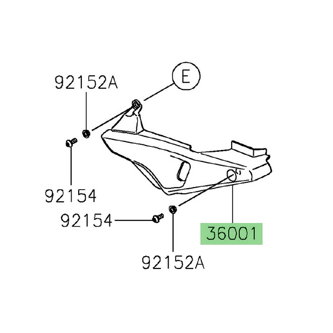 Cache plastique sous selle 360010778 Kawasaki Z900 (2025-2026) | Moto Shop 35