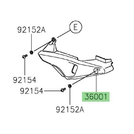 Cache plastique sous selle 360010778 Kawasaki Z900 (2025-2026) | Moto Shop 35