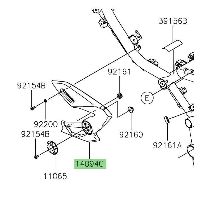 Habillage de cadre gauche peint Kawasaki Z900 (2025-2026) | Moto Shop 35