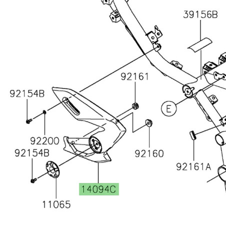 Habillage de cadre gauche peint Kawasaki Z900 (2025-2026) | Moto Shop 35