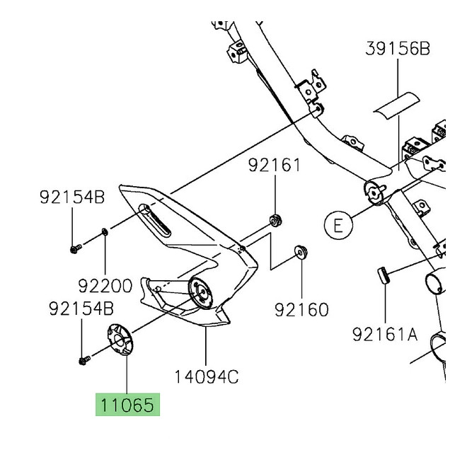 Bouchon 110651461 habillage de cadre Kawasaki Z900 (2025-2026) | Moto Shop 35