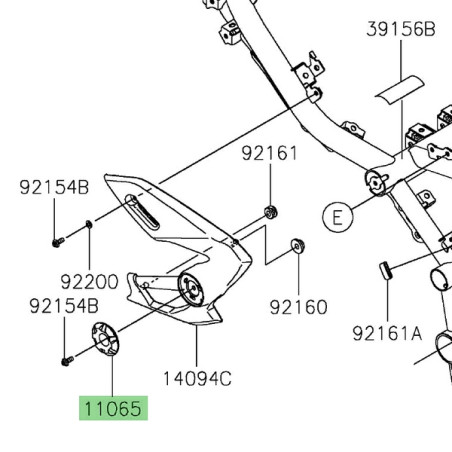 Bouchon 110651461 habillage de cadre Kawasaki Z900 (2025-2026) | Moto Shop 35