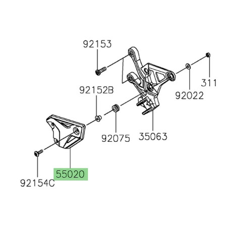 Protection de talon gauche 550202487 Kawasaki Z900 (2025-2026) | Moto Shop 35