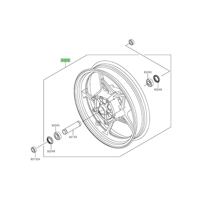 Jante avant d'origine Kawasaki Z900 A2, Full ou SE (2025-2026) |Moto Shop 35
