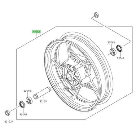 Jante avant d'origine Kawasaki Z900 A2, Full ou SE (2025-2026) |Moto Shop 35