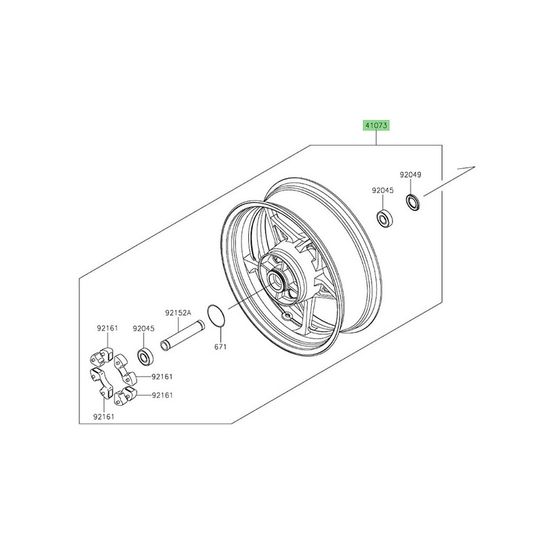 Jante arrière d'origine Kawasaki Z900 A2, Full ou SE (2025-2026) | Moto Shop 35