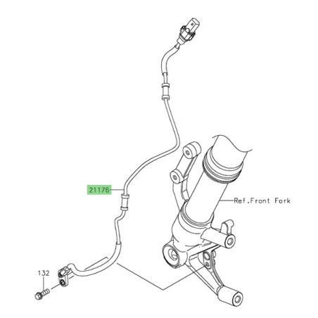 Câble ABS avant Kawasaki 211761254 | Moto Shop 35
