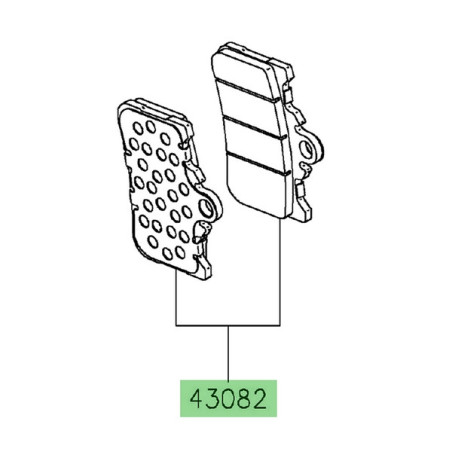 Jeu de plaquettes de frein avant Kawasaki 430820222 | Moto Shop 35