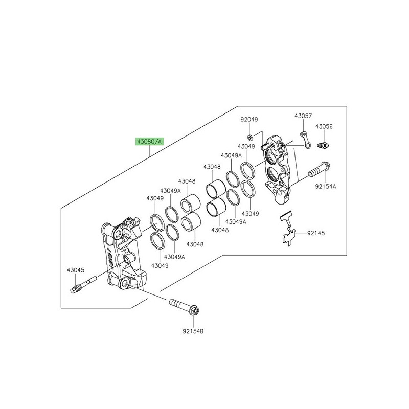 Étrier de frein avant Kawasaki Z900 (2025-2026) | Moto Shop 35