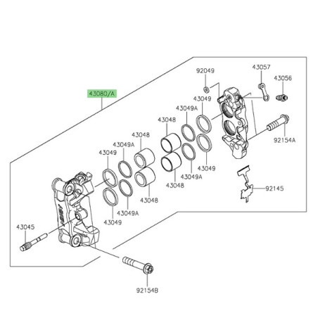 Étrier de frein avant Kawasaki Z900 (2025-2026) | Moto Shop 35
