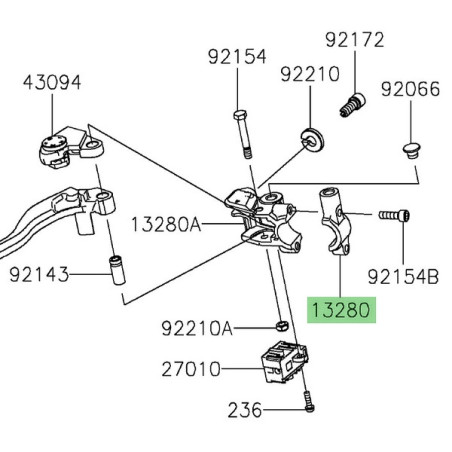 Support rétroviseur gauche 132800772 Kawasaki Z900 (2025-2026) | Moto Shop 35