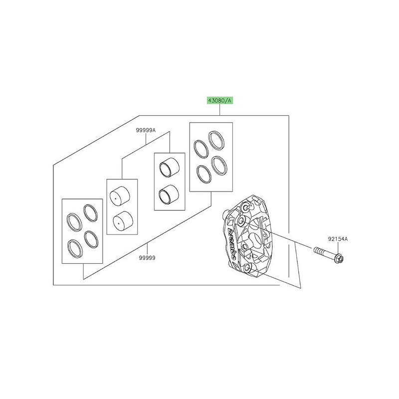 Étriers de frein avant Brembo Kawasaki | Réf. 430800219 - 430800220