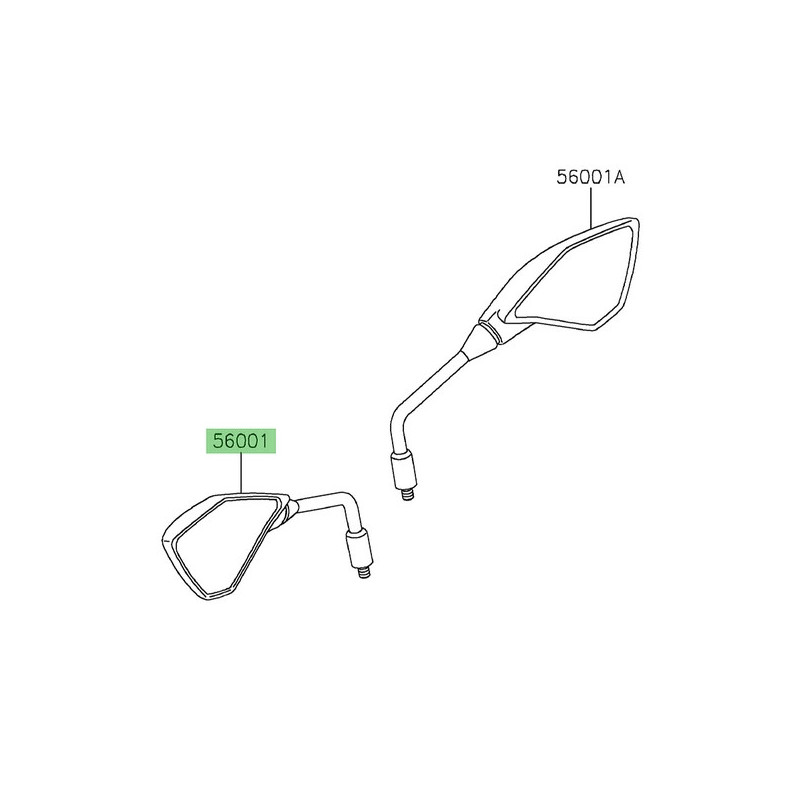 Rétroviseur gauche d'origine Kawasaki Z900 (2025-2026) | Réf. 560010466