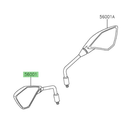 Rétroviseur gauche d'origine Kawasaki Z900 (2025-2026) | Réf. 560010466