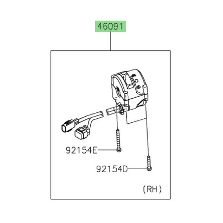 Commodo droit Kawasaki Z900 (2025-2026) | Réf. 460910659