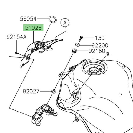 Protection clés de contact réservoir Kawasaki Z900 (2025-2026) | Moto Shop 35
