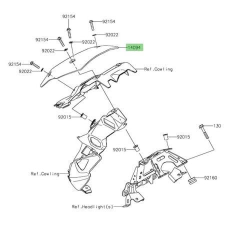 Saute-vent d'origine 140940132 Kawasaki Z900 A2, Full ou SE (2025-2026) | Moto Shop 35