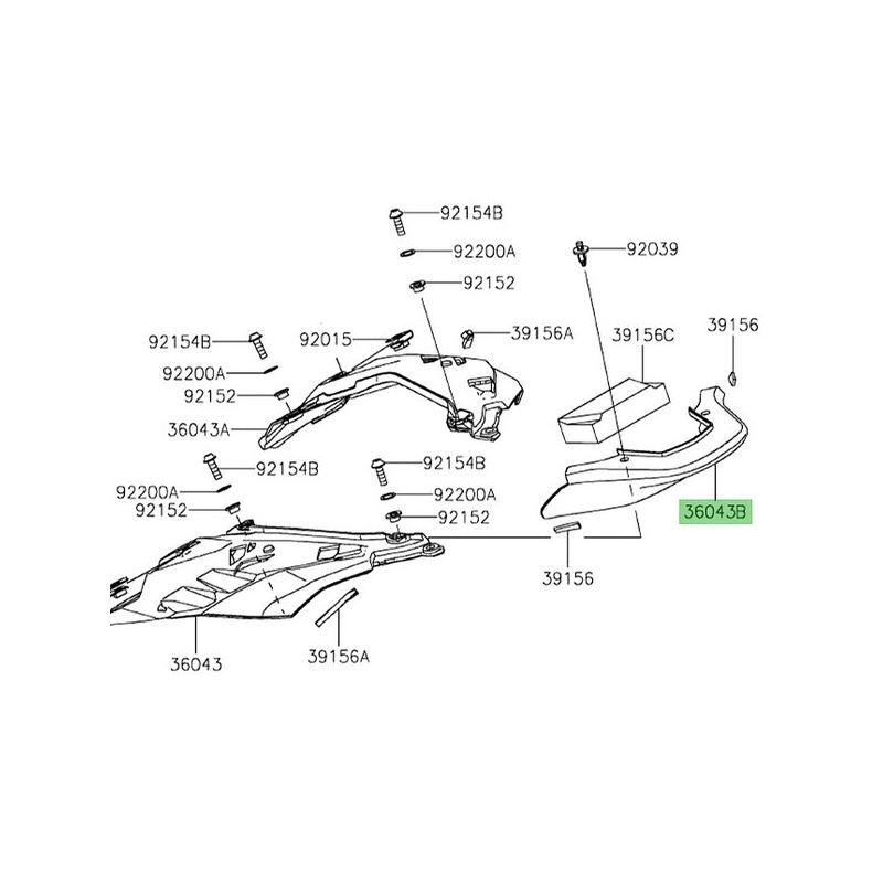 Entourage de feux arrière 360430007 Kawasaki Z900 (2025-2026) | Moto Shop 35